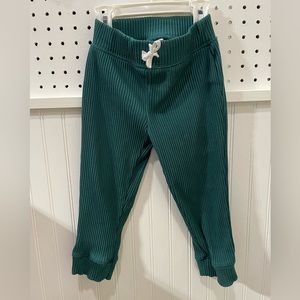 Baby Gap dark shiny green ribbed pant leggings